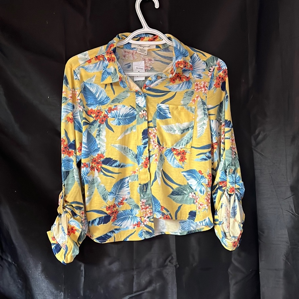 Yellow floral dress top